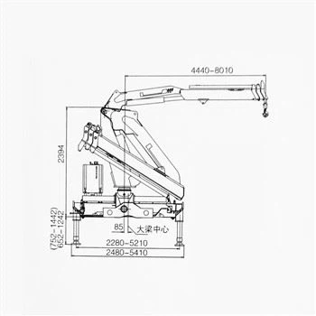 21 Tunnell 8 × 4 Craen Knuckle Mowntio Tryc Gyda Cummins 8.9L Injan LHD Neu RHD