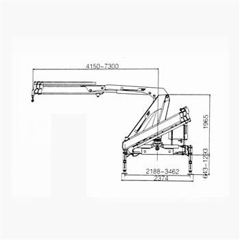 45 Tunnell 8 × 4 Craen Knuckle wedi'i Fowntio â Thryc gyda Cummins 8.9L Injan LHD Neu RHD